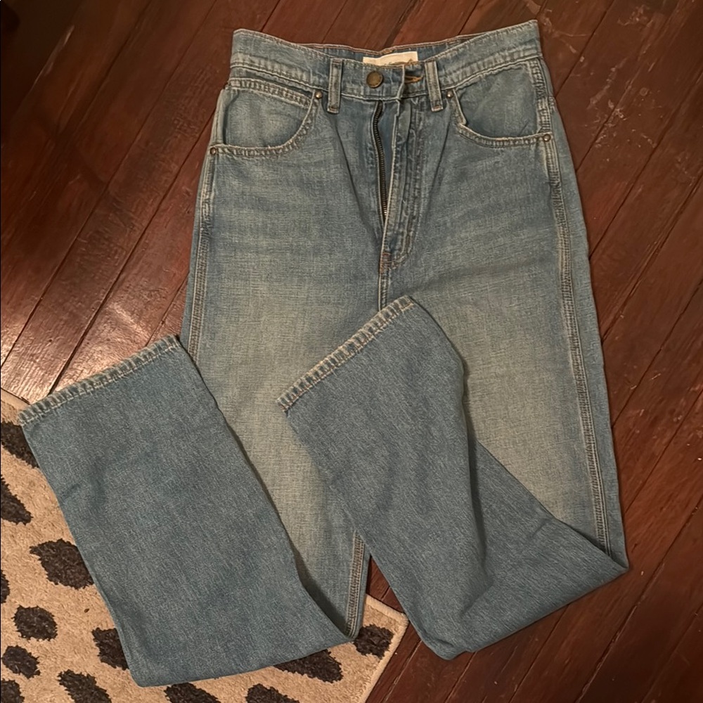 THE GREAT. Blue High Rise Jeans